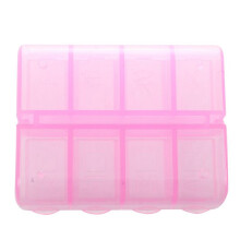 3X Kunststoff Rechteck 8-Fach 7 Tage Medizin Tabletten Case Rosa