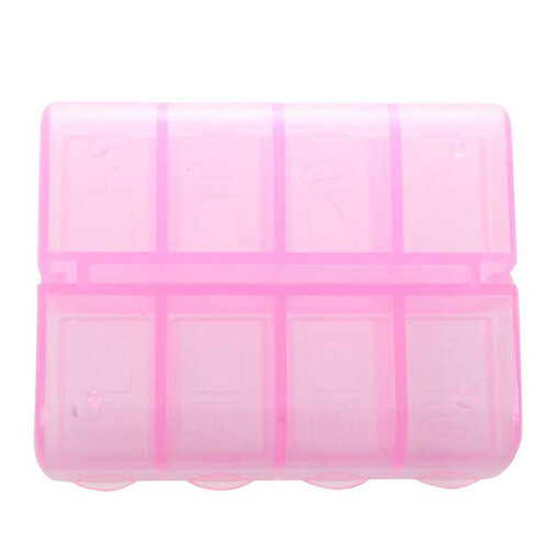 3X Plastic Rectangle 8 Compartments 7 Days Medicine Pill Box
