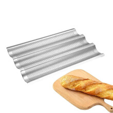 2X French Bread Baking Pan 3 Waves Non-Stick Stainless Steel Bread Tray