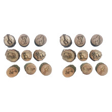 18pcs Animal Tracks Stamps Mould Animal Footprints Engrave Wooden Children Toys Muddy Ground Snowfield Step Print Forest