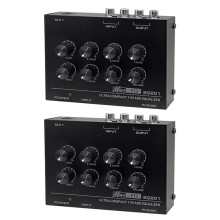 2X Preamp EQ207 7 Band Equalizers Sound Modifiers DC12V Power Input Audio Mixer EU Plug