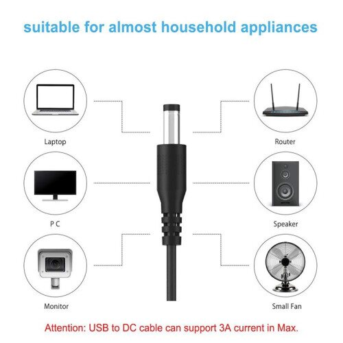 2X USB to  Power Cable Universal USB to  Jack Charging Cable Power Cord with 26 Interchangeable Plug Connectors 2