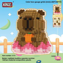 (Style 14)Kit creativo de bloques de construcción de plástico capibara juguete para niños y adolescentes de regalo