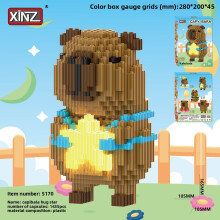 (Style 12)Kit creativo de bloques de construcción de plástico capibara juguete para niños y adolescentes de regalo