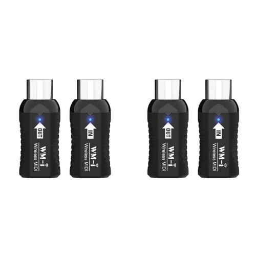 2X Rechargeable Midi Wireless Guitar System Audio Receiver Transmitter Wireless Midi Adapter for Digital Piano Keyboard