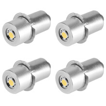 4X 1W P13.5S Led Flashlight Bulb, 100-110LM 2700-7000K Replacement Bulb Torch Lamp Emergency Work Light(3V)