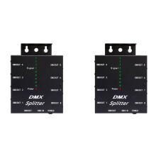 2X DMX512 Spillter 8 Channels Isolated 3Pin Optical Istribution Amplifier for DJ Disco DMX Stage Lighting EU Plug