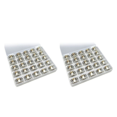 50 Pcs Metal Bobbins for Sewing Machine with Storage Box