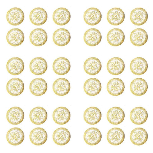 36 Exquisite Gold-Tone Flower Dinning Table COASTERS SET 1