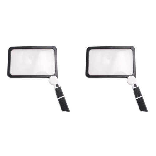 2pcs Full-Page 5X Magnifying Glass Folding Lighted Magnifier with 48 LED Lights, Rectangular Handhold Magnifier 1