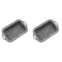 2X Silicone Bread Loaf Pan Nordic Design Classic Fluted Toast Mold Metal Reinforced Frame Secure Baking Mould,A