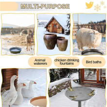 2X Stronger Power 60W Bird Bath Heater, Birdbath Deicer with Thermostatically Controlled & Auto Shut US Plug
