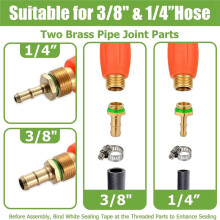 Replacement Sprayer Wand, 29" All Metal Pump Spray Wand with Stainless Steel Tube, 1/4" 3/8" Brass Barbs for Lawn