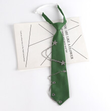(Green)Stern Kette Krawatte Halskette mit Edelstein Verzierungen geeignet für formelle und lässige Kleidung