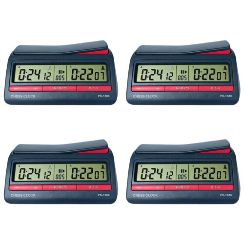 4X Professional Advanced Chess Digital Timer Chess Clock Count  Down Board Game Clock PS-1688