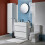 Countertop Wash Basin Sink Single Bowl Resin White Rectangular (W)80cm 1