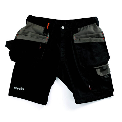 Scruffs Scruffs Work Shorts Men's Worker Plus Regular Fit Black Multi Pockets Cargo W32 2