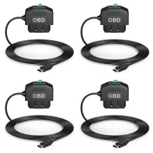 4X Dash Cam OBD Hardwire Kit, Dash Camera USB Typ C Hardwire Kit med OBD-Strömkabel för Dashcam 12-24V Till 5V/3A