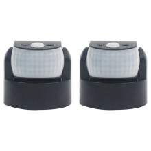 2X Vattentät Dubbel Infraröd Sond Rörelsesensor IP65 AC 220V-240V PIR Rörelsedetektor Automatisk 120 Svart