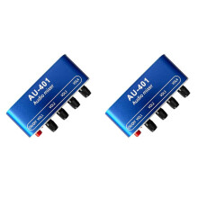 2X DC5V-12V AU-401 Stereo Audio Mixer 4 Input 1 Output Individually Controls Board Sound Mixing DIY Headphones Amplifier