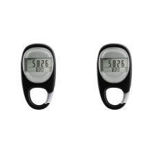 2X Pedometer for Walking, Portable Walking Pedometer 3D Step Counter, Simple Electronic Steps Tracker with Carabiner