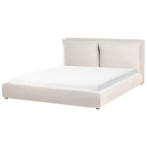 Beliani Bed Fabric BAJONNA 180 x 200 cm (EU Super King) Beige