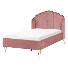 Bed Velvet AMBILLOU 120 x 200 cm (EU Small Double) Pink