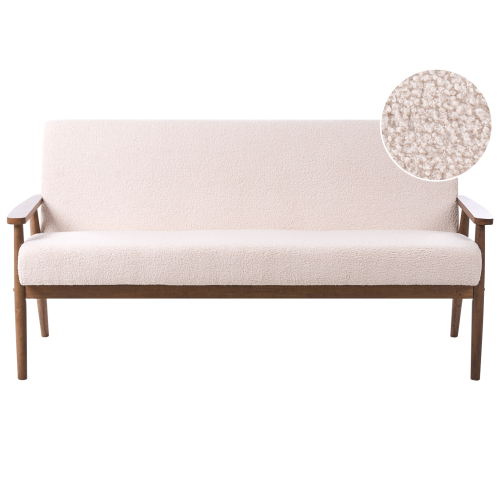 Beliani Sofa 3 Seater ESRUM Boucle Dark Brown/ Beige