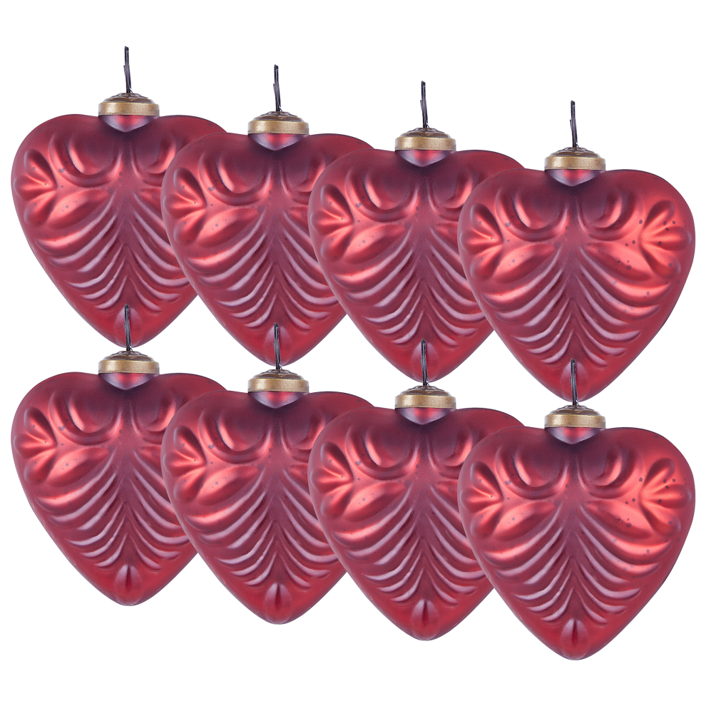Photos - Garden & Outdoor Decoration Beliani Set of 8 Baubles FERIABLE Glass Red 