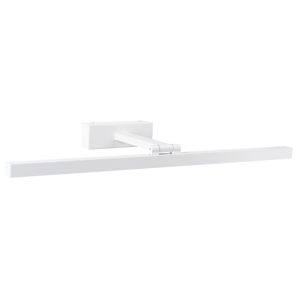 Beliani Picture And Mirror Led Light Arros Metal White