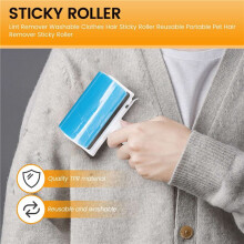 2X Lint Remover Washable Clothes Hair Sticky Roller Reusable Portable Pet Hair Remover Sticky Roller,