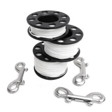 Bobine de Doigt de Bobine de PlongéE Sous-Marine 30M avec Crochet à Double ExtréMité en Acier Inoxydable éQuipement SMB PlongéE Sous-Marine