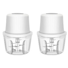 2X 400ML Elektrische Knoflookhakker, 6 Messen Knoflookmolen Groentehakker, USB Draagbare Groentehakker, Knoflookmolen