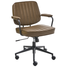 Desk Chair BERNE Faux Leather Brown