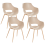 Beliani Set of 4 Dining Chairs MILLERS Beige 1