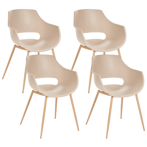 Beliani Set of 4 Dining Chairs MILLERS Beige