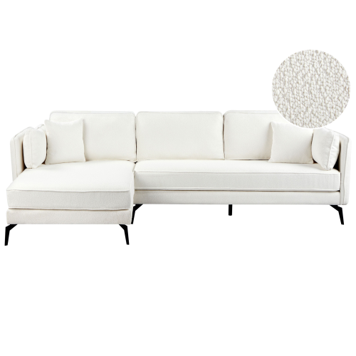 Beliani Corner Sofa 3 Seater ALTAN Boucle Off-White Right Hand