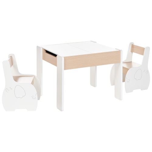 Beliani Kids Table with Chairs LOYD White
