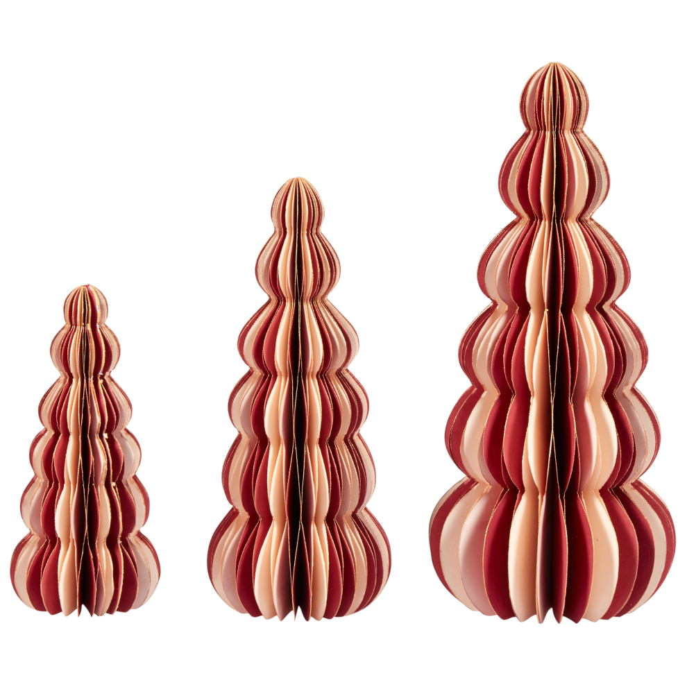 Photos - Garden & Outdoor Decoration Beliani Set of 3 Figurines DHAULAGIRI Christmas Tree 15/20/25 cm Red 