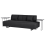 Beliani Sofa 3 Seater SOKNA Fabric Black with Tables 1