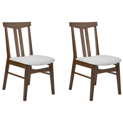 Beliani Set of 2 Dining Chairs AVALON Wood Light Grey