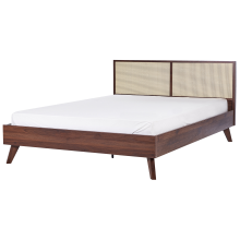 Bed Rattan MONPAZIER 180 x 200 cm (EU Super King) Dark Brown