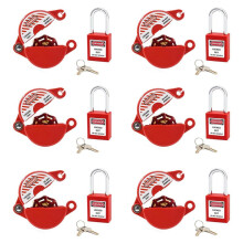 6X Outdoor Faucet Lock with Safety Padlock - Water Spigot Lock, Hose Bib Lock for 1 to 2-1/2 in Dia Valve Handles,Faucet