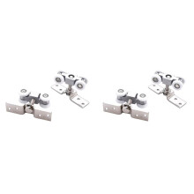4X Sliding Door Roller Hardware Sliding Door Pulley 4-Wheel Glass Door Hanging Track Pulley Silent Nylon Wheel