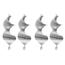 4X Wind Spinners 3D Hanging Wind Spinner Stainless Steel Metal Sculptures Decorations, Heliciform Wind Sculptures