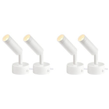 4X 3W Spot Lights Indoor Adjustable  Indoor Floor Spotlight LED Dimmable Plant Spotlight Accent Lighting White US Plug