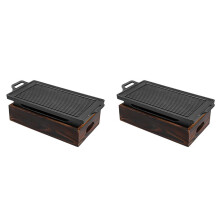 2X Parrilla de Barbacoa Portátil Sin Humo Horno de Barbacoa de Carbón Japonés Coreano Parrilla de la Barbacoa Horno de Barbacoa Antiadherente para
