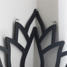 2X Lotus Corner Shelf Wooden Wall Mount Floating Shelf Decorative Flower Plant Display Shelf for Bedroom Book Room Decor