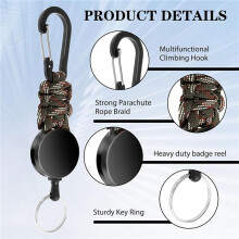 6Pack Retractable Keychain Heavy Duty Retractable Lanyard Badge Holder Retractable Clip Retractable Key Ring Key Holder