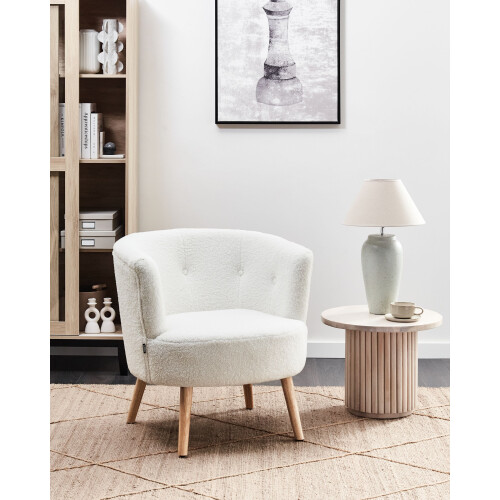 Beliani Armchair ODENZEN Boucle White 1